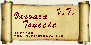 Varvara Tomecić vizit kartica